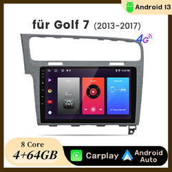 10'' Android 13 Autoradio GPS Navi USB WIFI BT RDS DAB+ 4+64G Für Golf VII 13-17