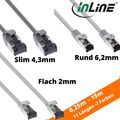 LAN DSL - Netzwerkkabel Cat 8.1 0,25m - 15m Flach Slim Rund -  7 Farben U S/FTP