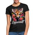 Lausmadl Reh Mit Blumen Dirndl Ersatz Frauen T-Shirt