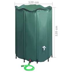 PVC Regenwassertank Faltbar Regentonne Regenwasserfass mit Schlauch 1000L-1500L