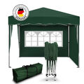 Falt Pavillon 100% WASSERDICHT 2 Seiten Dachmaß 3x3m Garten Zelt Pavillion Grün