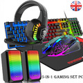 DE QWERTZ RGB USB Gaming Keyboard and Mouse Headset Gaming Speaker Set For PS4