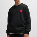 HUGO Herren Diragol Sweatshirt Pullover Pulli Rundhals schwarz rotes Logo links