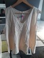 Impressum Italy Damen Bluse Oberteil Top Hemd Hell Beige Creme Braun Xl Neu