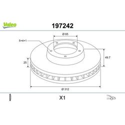 2x Bremsscheibe VALEO 197242 passend für AUDI SEAT SKODA VW AUDI (FAW) CUPRA