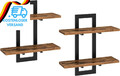 HOOBRO Schwebende Wandregale, 2-Stufige Wandboard, Schweberegal 2Er-Set, Hängend