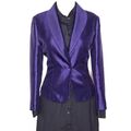 Blunauta Seide Wolle Jacke Blazer Blau Langärmlig Damen GRÖSSE S It 40 US 4