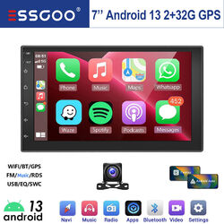 Doppel DIN 2+32G Carplay Autoradio Android 13 GPS Navi BT RDS 7" FM WIFI +Kamera