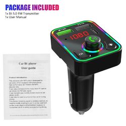 Bluetooth 5.0 Car Wireless FM Transmitter MP3 Player Radio 2 USB Charger Adapter