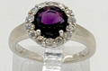 Prinzessinnen Ring Silberring Amethyst 14 Zirkone 0,925 Sterlingsilber Größe 56