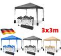 Faltbar Pavillon 3x3m/3,3x3,3m Wasserdicht Pop Up Partyzelt Faltzelt Bierzelt UV