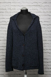 180 ST01 YOU are Beautiful Uta Raasch Strickjacke Gr. 44 blau schwarz Kragen