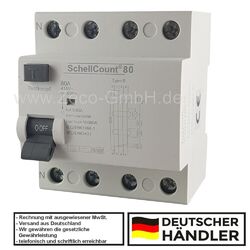 FI Fehlerstromschutzschalter RCD Typ B 80A 30mA Wallbox E-Auto Allstromsensitiv