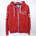 SUPERDRY Sweatjacke Sweat Kapuze Rot Gold Gr. XL 44