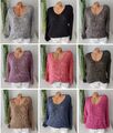 ITALY OVERSIZE GROBSTRICK PULLOVER FLAUSCHIG MIT ALPAKA WOLLE  EG 38-KL.44 NEU