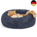 Hundebett waschbar Flauschiges Katzenbett - Ø 50 cm Donut Kissen,