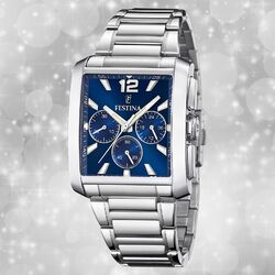 Festina Herrenuhr Edelstahl silber Timeless Chronograph Armbanduhr UF20635/2