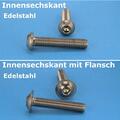 Linsenkopf Schrauben Edelstahl A2 mit Innensechskant DIN ISO 7380 Flansch ISK