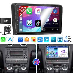 DAB+ 4+64G CAM+ Carplay Android 13 Autoradio GPS Navi WIFI Für Audi A3 S3 RS3 8P