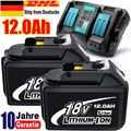 2X Für Makita original BL1860 18V 12,0Ah 6,0Ah Akku BL1850B BL1830 LED/Ladegerät