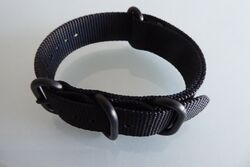 Zulu Strap Nylon Uhrband Rundringe Edelstahl matt o. schwarz 18, 20,22,24mm