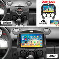 9" Autoradio 2+32GB Android 13.0 Für Mazda 2 2007-2013 GPS Navi BT WIFI DAB+ RDS