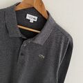 Lacoste Polo Sport Hemd Größe FR7 2XL XXL Herren Grau Regular Fit Langarm