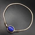 Indische schlangenkette massiv silber 925 mit Lapis snake chain silver vintage