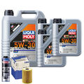 Motoröl 5W30 LIQUI MOLY Leichtlauf Special Tec Ll 8L+MAHLE Ölfilter +Spülung