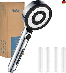 Nafall Duschkopf mit 4 PP Filter - Handbrause Dusche Wassersparend, Brausekopf