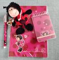 Nici Marienkäfer Set Blöcke Stift Stofftier Ladybug Block rosa Kugelschreiber 