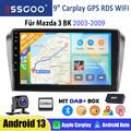 64G Autoradio Apple Carplay Für MAZDA 3 BK 2003-2009 Android 13 GPS RDS DAB+ kam