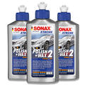 3x SONAX 02071000 XTREME Polish + Wax 2, Hybrid NPT  Wachs Politur Versiegelung