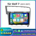 4G+64GB Android 13 Autoradio für Golf VII 2013-2017 4G LTE RDS CarPlay GPS Navi