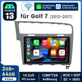 10'' Android 13 2+64G Für Golf VII 13-17 Autoradio GPS Nav SWC WIFI BT SWC DAB+