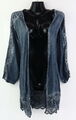 Bluse Gr. 40 Grau Damenbluse Langarm Spitzen Cardigan RPW