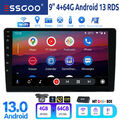 DAB+ 9'' 2DIN Autoradio Android 13 4+64G Carplay GPS NAVI BT WIFI RDS Kamera USB