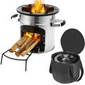 Raketenofen Zeltofen Campingkocher Outdoor Holzofen Ofen + Tragetasche Winddicht