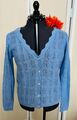 Himmelblaue Strickjacke, Cardigan mit Ajour-Muster von Tchibo TCM Gr. 40/42, NEU