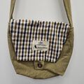 Aquascutum England Reworked Beige Tartan Crossbody Biker Rider Satchel Bag