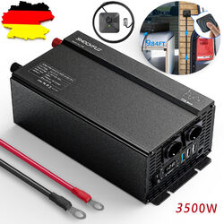 3500W Reiner Sinus Spannungswandler 12V - 230V Inverter Wechselrichter Camp USB