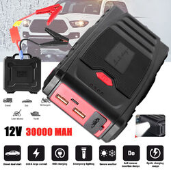 30000mAh Auto KFZ Starthilfe 12V Jump Starter Ladegerät Booster Powerbank Box