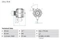 BOSCH 0 986 049 960 Lichtmaschine Generator 70A 14V für TOYOTA AYGO (WNB1, KGB1)