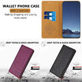 Hülle für Samsung Note 20 J4 J6 einfarbig PU Leder Flip Wallet Case Handyhülle