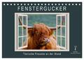 Fenstergucker - tierische Freunde an der Wand (Tischkalender 2025 DIN A5 quer), 