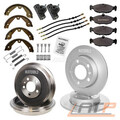 2x BREMSSCHEIBE + BELÄGE VORNE + BREMSSCHLAUCH VORNE + HINTEN FÜR AUDI 80 90 B3