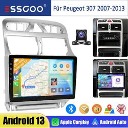 Android 13 Apple CarPlay 2+64G Autoradio GPS NAV WIFI +KAM für Peugeot 307 07-13