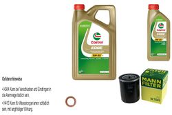 MANN-FILTER Ölfilter 6 L Castrol EDGE 5W-30 LL Titanium für Nissan Serena 1.6