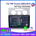 Android 13 Carplay Autoradio Für VW Touran 1T1 1T2 1T3 DAB+ GPS NAVI SWC 6+128G