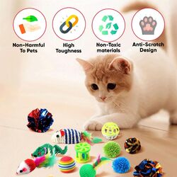 21Pcs Cat Kitten Toys Interactive Toy Set for Indoor Cat Pet Tunnel Stick Mouse